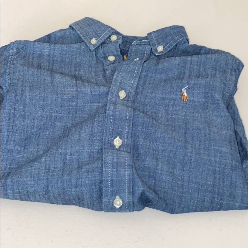 DENIM POLO BUTTON DOWN